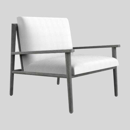 Cushioned Chair Wooden Legs For Lounge Chair in Solid Wood Light Black Finish