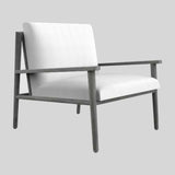 Cushioned Chair Wooden Legs For Lounge Chair in Solid Wood Light Black Finish