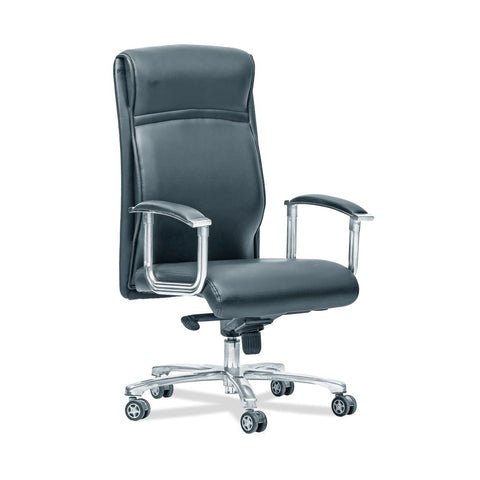 Leather Headrest High Back Executive Chair in Black Colour
