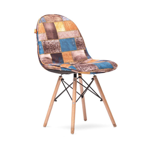 Dining Chairs Fabric Seat Wood Legs Set of 4 Solid Wood Living Room Chair