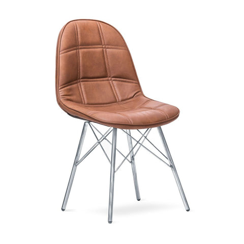 Metal Frame Legs Chair Half-leather Living Room Chair And  Cafe And Restaurants