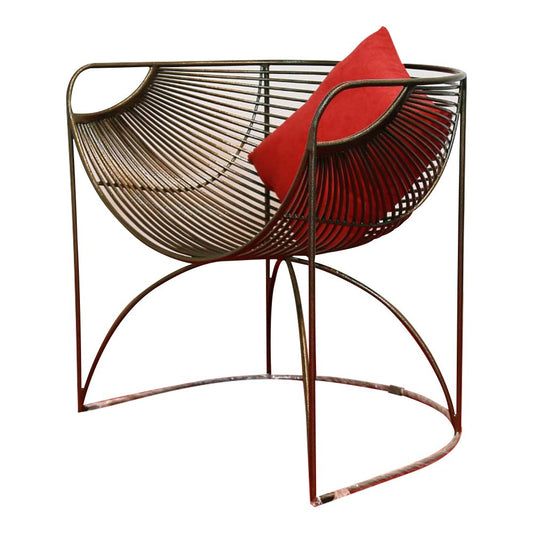 Upholstered Chair in Metal Frame