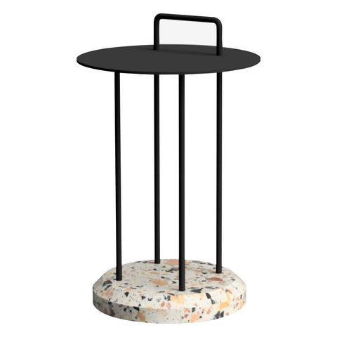 Marble Based Metal Top Side Table Classic Home Decor For Living Room