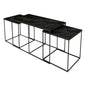 Coffee And End Table –Nesting Three in One Metal Frame in black Color