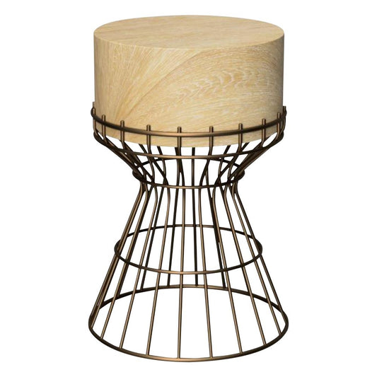 Wooden Top  Metal Frame Side Table Classic home Decor For Living Room