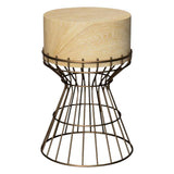 Wooden Top  Metal Frame Side Table Classic home Decor For Living Room