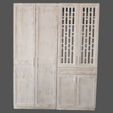 Modern Cane Two Door Almirah Wardrobe storage cabinet on metal legs