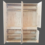 Modern Cane Two Door Almirah Wardrobe storage cabinet on metal legs