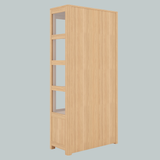Glass Door Wooden Almirah Storage Cabinet