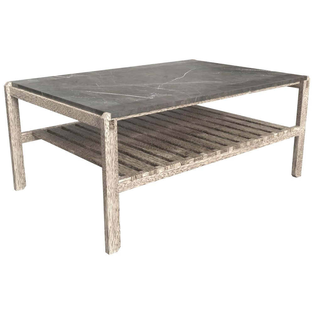 Marble Veneer Marble Top Wooden Base  Contemporary Table  With Metal Legs Minimalist Style Wooden Top Coffee And Center Table