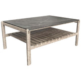 Marble Veneer Marble Top Wooden Base  Contemporary Table  With Metal Legs Minimalist Style Wooden Top Coffee And Center Table