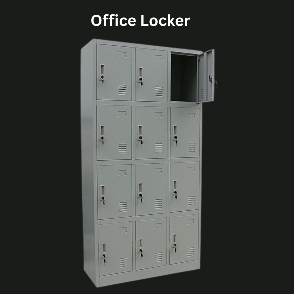 12-Door Steel Locker Cabinet | Industrial Storage Unit | SRK Modular Furniture