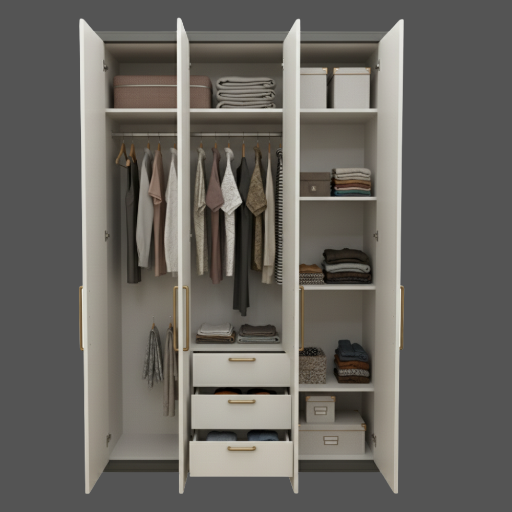 Elegant Wooden Wardrobe – Spacious & Stylish Storage Solution for Your Home