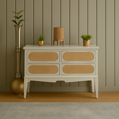 Arista Cane-Front Chest of Drawers