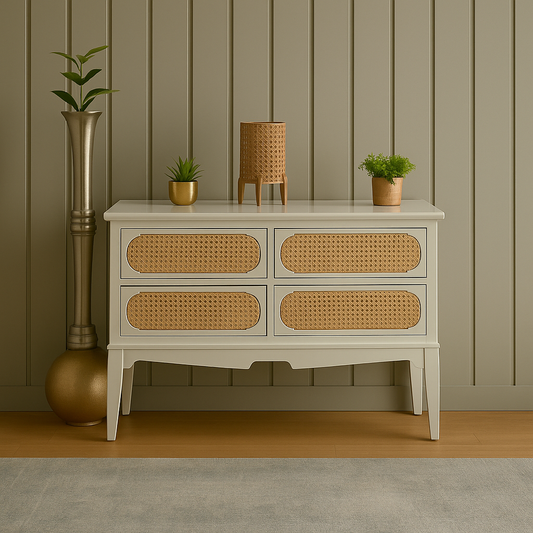 Arista Cane-Front Chest of Drawers