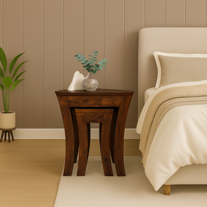 CurveNest Wooden Sidetable (Set of 2) Collection