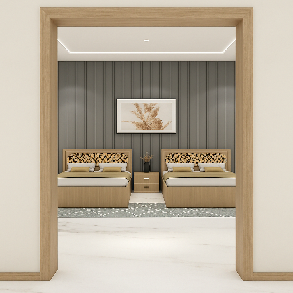 Cane Harmony Bed with Side Table