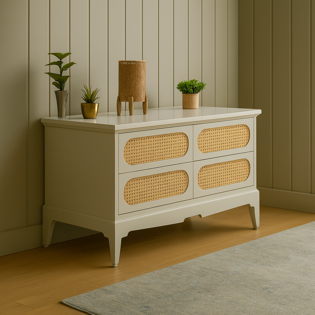 Arista Cane-Front Chest of Drawers