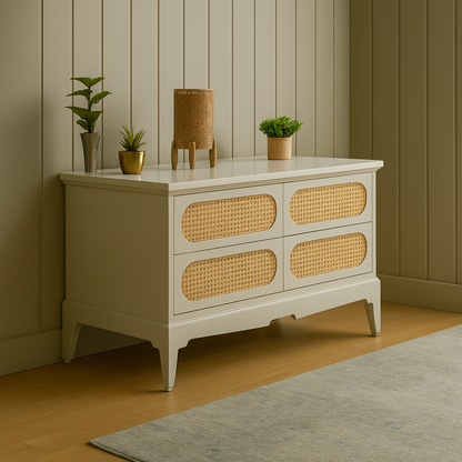 Arista Cane-Front Chest of Drawers