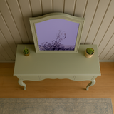 Elara Sage Green Dressing Table with Mirror