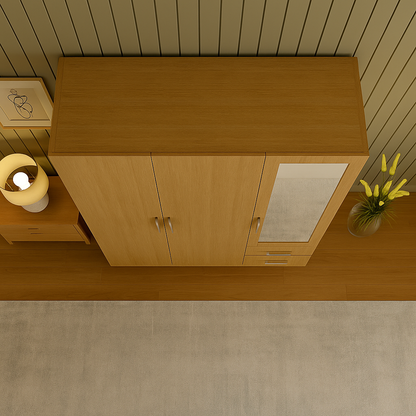 Aurelia 3-Door Wardrobe with Dressing Mirror & Drawers