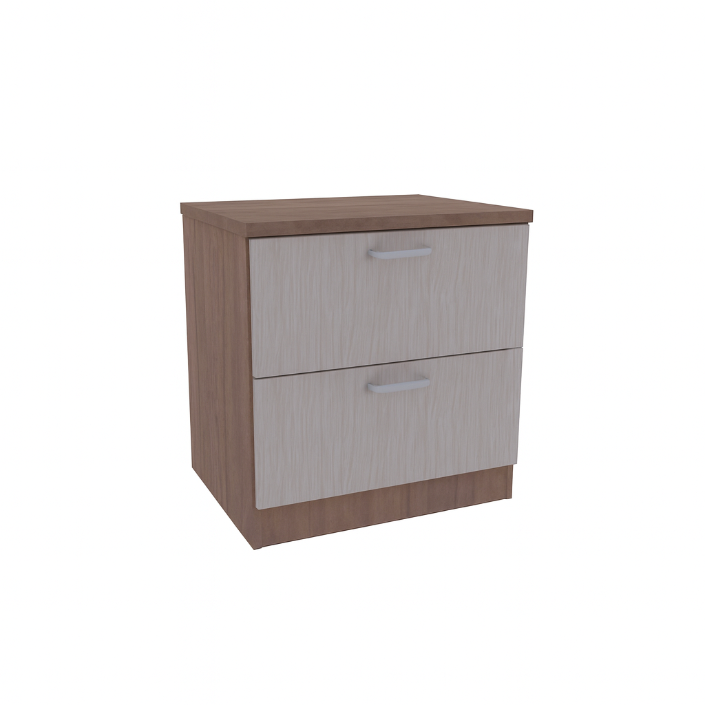 Contemporary Wooden Bed King with Side Table