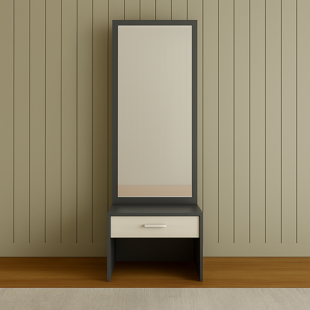 Arista Minimalist Wooden Dressing Table with Mirror