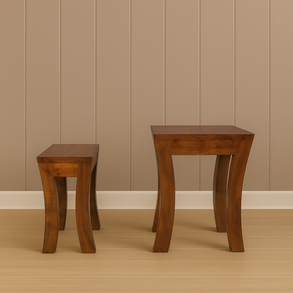 CurveNest Wooden Sidetable (Set of 2) Collection