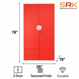 Industrial Metal Storage Locker | 2-Door Steel Almirah with Drawers | SRK Modular Furniture