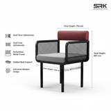 Modern Mesh Accent Chair | Black Metal Frame with Upholstered Cushion & Backrest | SRK Modular Furniture