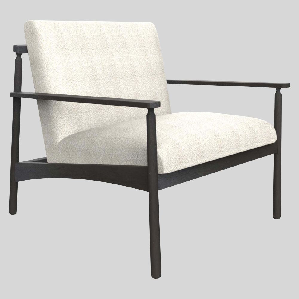 Cushioned Chair Wooden Legs For Lounge Chair in Solid Wood charcoal black Finish