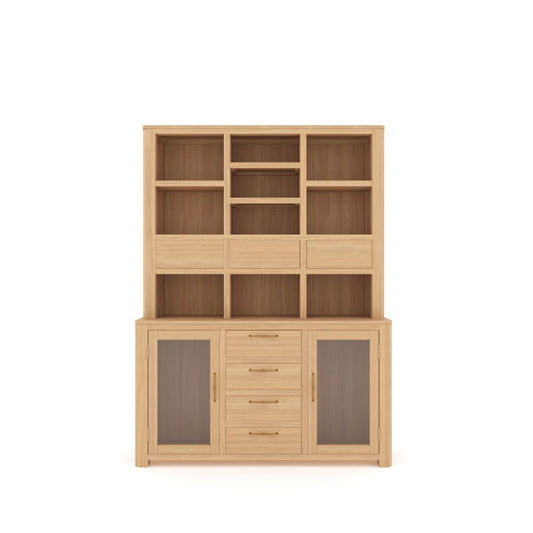 Crockery Cabinet in Oak Veneer For Kitchen