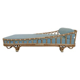 Wooden Bed Fluted Back (6X6 ft)  Natural Wood Walnut Finish