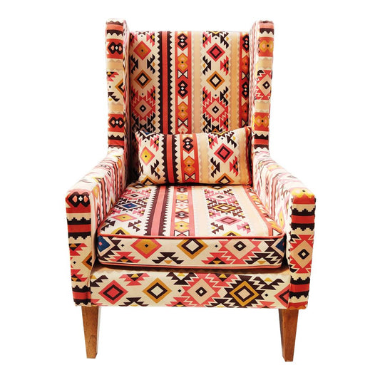 High Back Upholstered Chair Printed Fabric For Lounge And Hall Chair