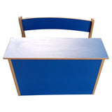 Dual Desk For School Students In Metal Frame Wooden Top