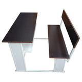 Dual Desk For School Students In Metal Frame Wooden Top