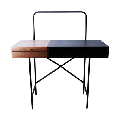 Engineered Wood Vanity Table with Mirror and Storage/Wooden Make-Up Vanity Table for Bedroom/Living Room with Iron Metal Legs