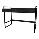 Black Table Metal Frame with Wood Veneer in American Walnut