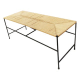 Jute Table in Metal Frame Legs