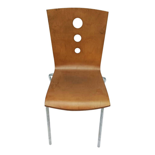 Wooden Chair Natural Colour Brass Shine