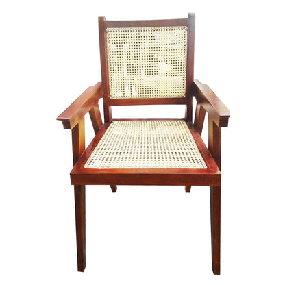 Wooden Chair in Rattan Cane Chair