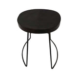 Kitchen Bar Stool Mango Wood Seat Metal Frame Hard Wood Real Wood