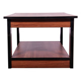 Pre laminated particle board center table in teak finish