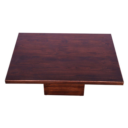 Sagwan wood grain finish center and coffee table walnut finish on top