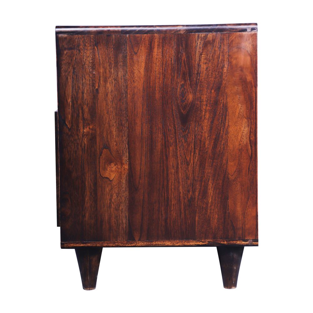 Sagwan Wood Chest of Drawers Walnut Finish With 4 Racks Cabinet