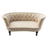 SOFA CHAIR UPHOLSTERED WITH PRINTED FABRIC TWO SEATER WOODEN LEGS