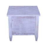 Sagwan wood  three drawer antique design  Bedside table with white distress