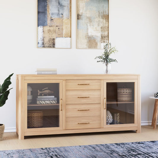 Side Console in Natural Oak Wood