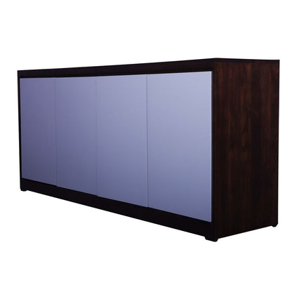 DISPLAY AND T.V UNIT WITH 4 DOORS  DUAL COLOUR WHITE PAINTED SHUTTER WITH TEAK FINISH BODY