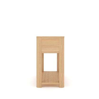 Console Unit With Two Drawer in Oak Wood Finish  Size Console Table